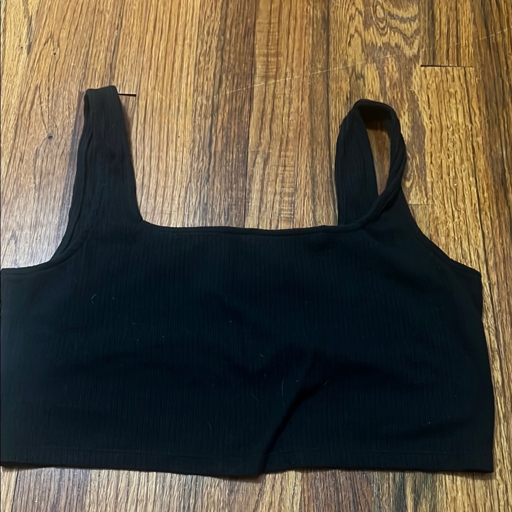 SO Black Fitted Crop Tank Top